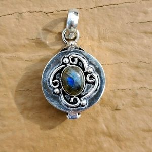 New Labradorite Silver Poison Locket Pendant.